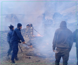 गोरखामा आगलागी हुँदा तीन घर जलेर नष्ट